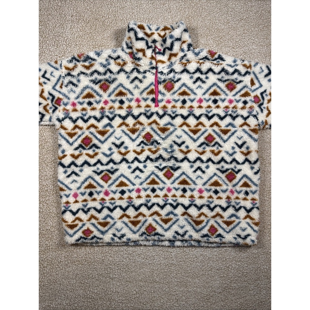 Eddie Bauer Sherpa Fleece Pullover Jacket Size XXL Southwestern Aztec 1/4 Zip